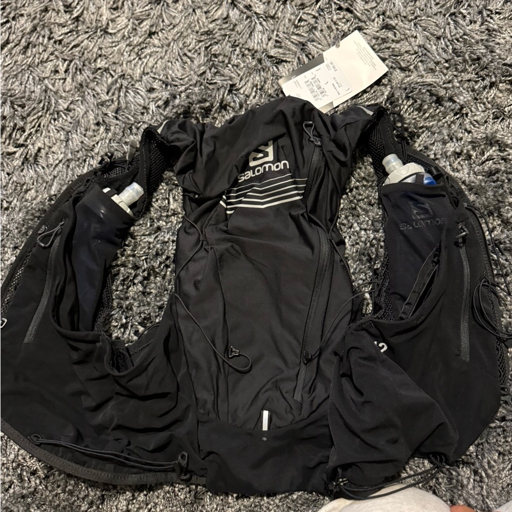 Salomon Black Hydration Vest with Flasks